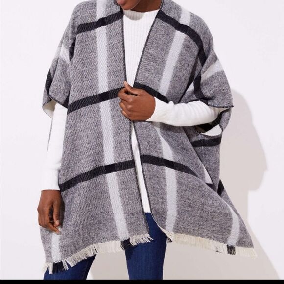 LOFT plaid reversible kimino - Picture 6 of 6